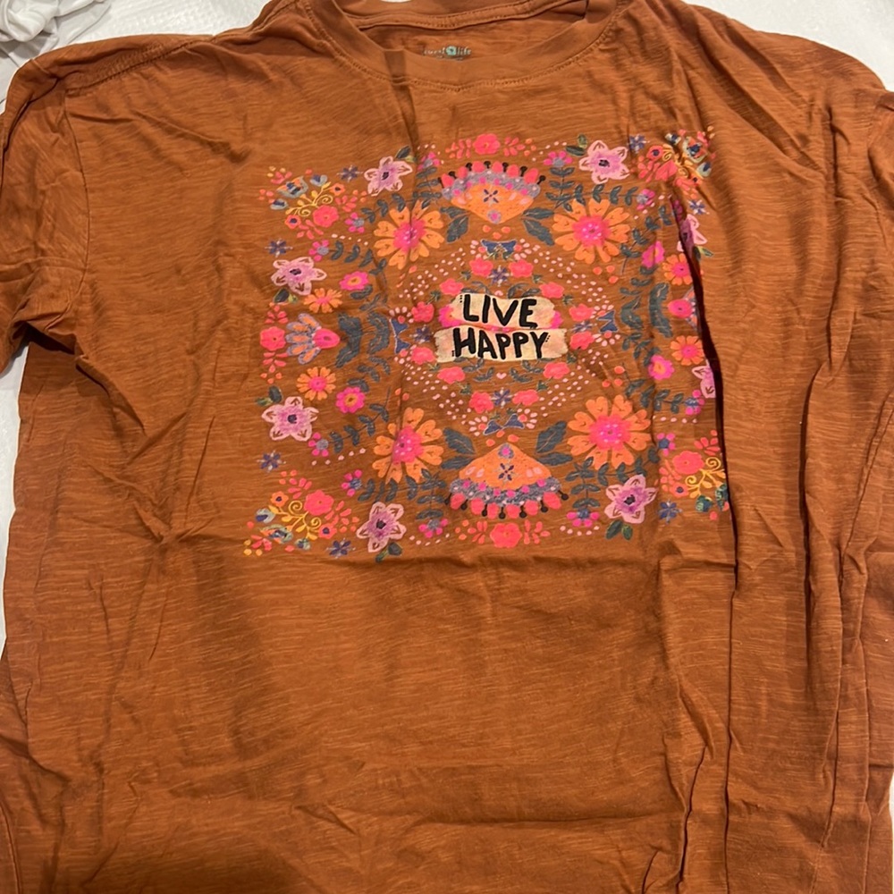 “LIVE HAPPY” Natural life tee